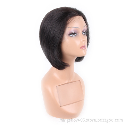 Short Bob Lace Front Human Hair Wigs Brazilian Straight Blonde Bob Lace Front Wigs Pre Plucked For Black Women